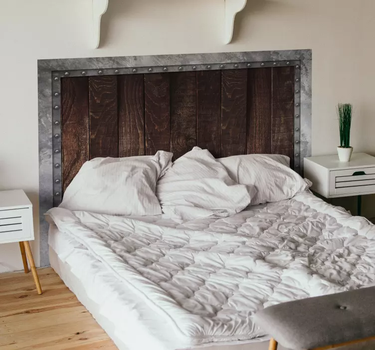Wandtattoo Bett Kopfteil im industriellen dekor - TenStickers