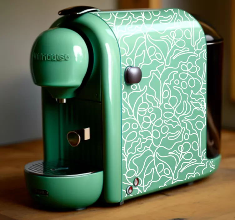 Aufkleber für Küchengerät abstrakte kaffeepflanze - TenStickers