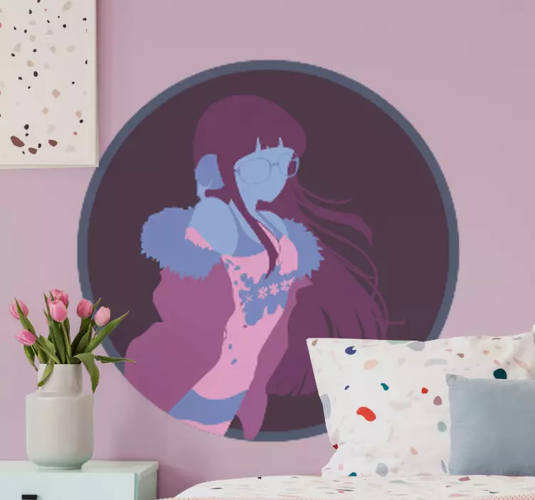 Wandtattoo Figur Anime brille mädchen - TenStickers