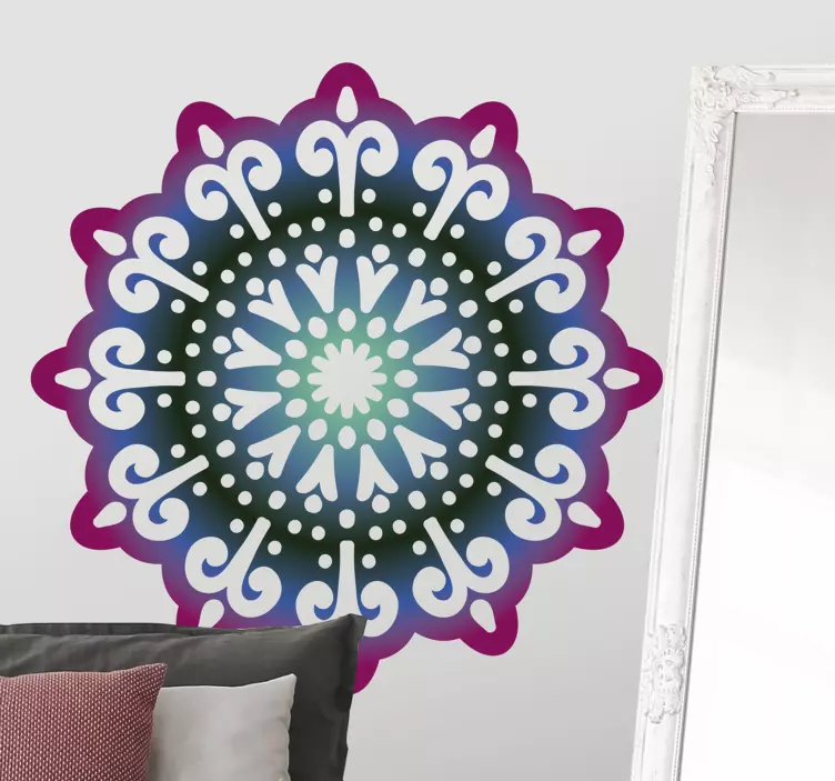 Wandtattoo floral Gepunktete wünsche mandala - TenStickers