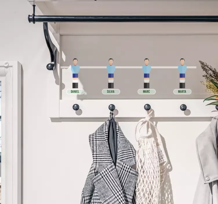 Wandtattoo Garderobe tischfußballfiguren - TenStickers