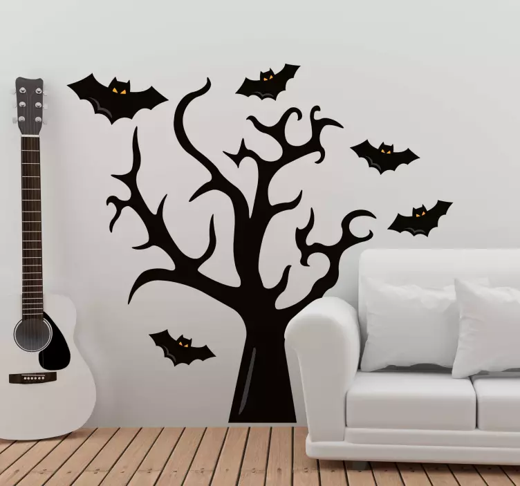 Wandtattoo Halloween Baum und fledermäuse - TenStickers