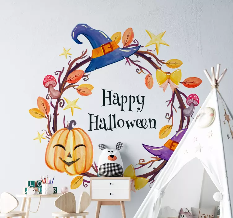 Wandtattoo Halloween Happy halloween frame - TenStickers