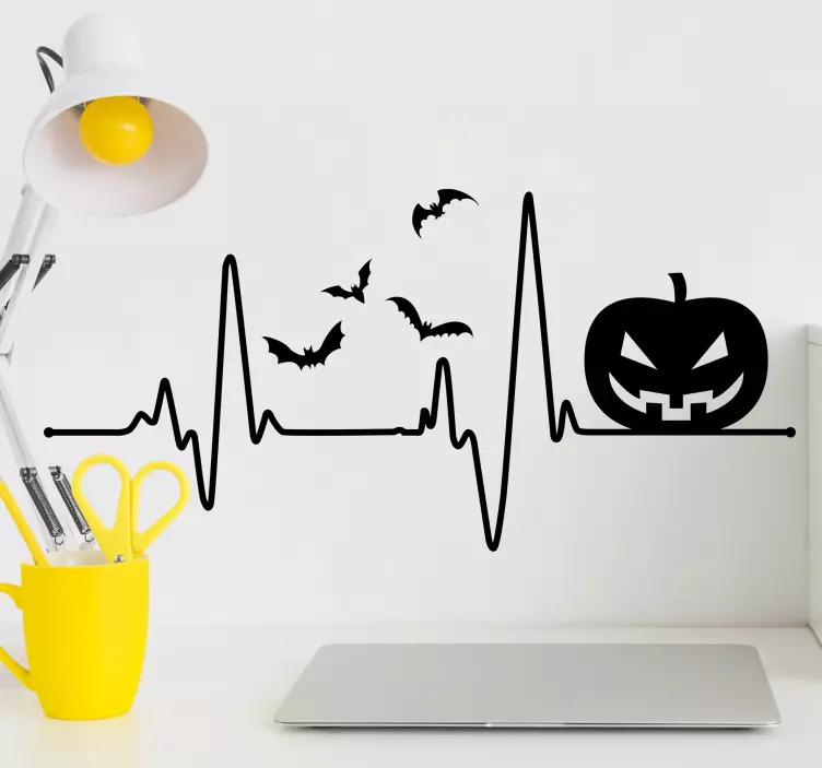 Aufkleber Halloween pulse kürbis fledermäuse - TenStickers