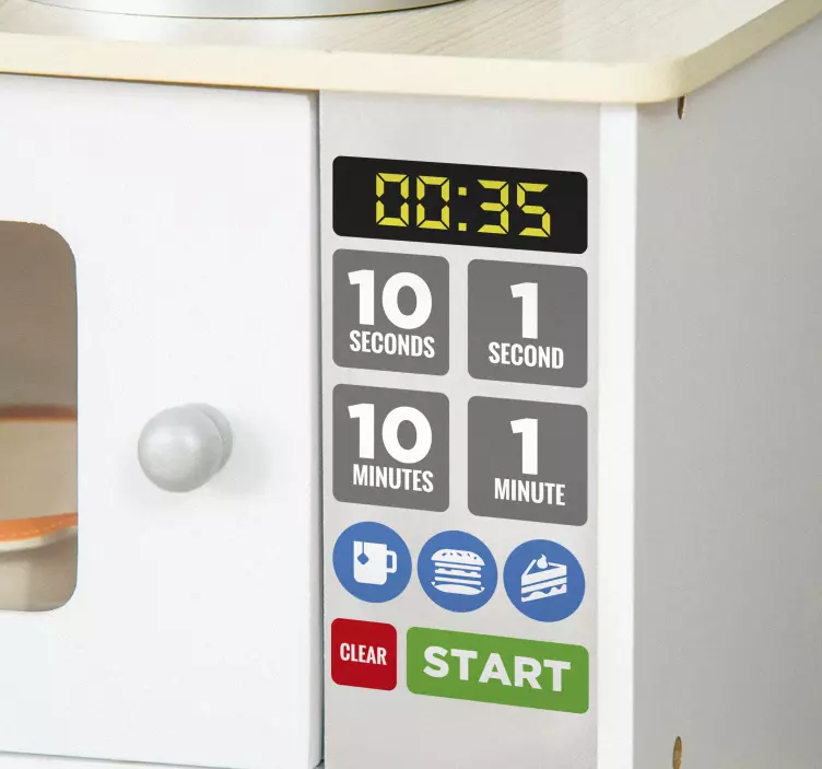 Sticker Kinder Farbtasten für Spielmikrowelle - TenStickers