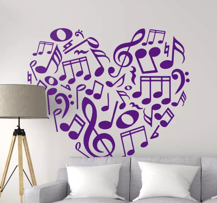 Wandtattoo Klassische Musik Musik note herz - TenStickers