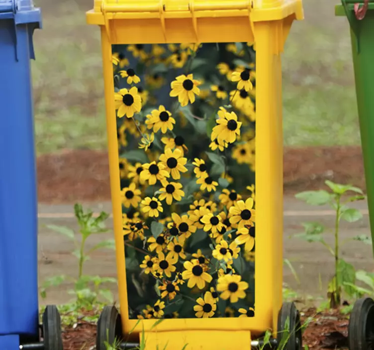 Mülltonnen Aufkleber Gänseblümchen - TenStickers