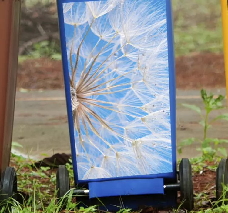 Aufkleber Mülltonne löwenzahn blumendetail - TenStickers