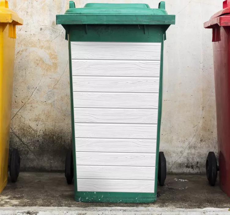 Mülltonnen Aufkleber Weiße holzbretter - TenStickers