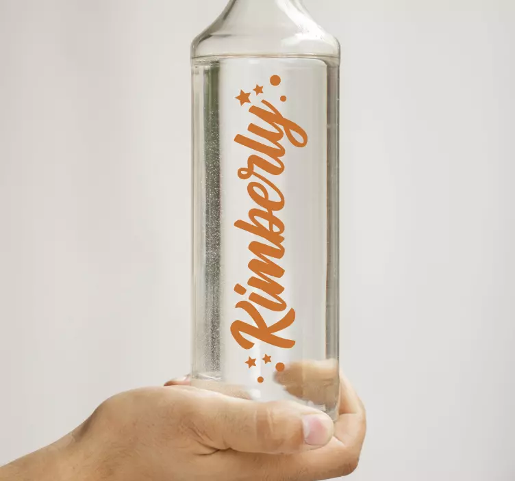 Aufkleber personalisierter Namen Wasserflasche - TenStickers