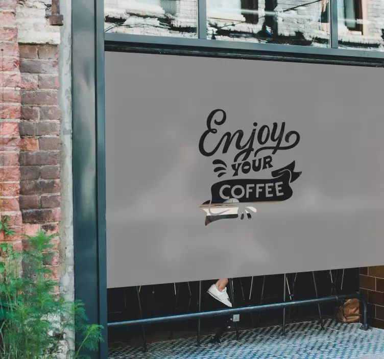 Schaufenster Aufkleber dein Logo auf transparent - TenStickers