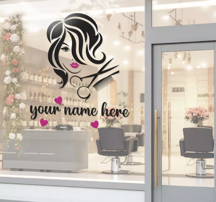 Schaufenster Aufkleber persönliches Schönheits-Haarsalon - TenStickers
