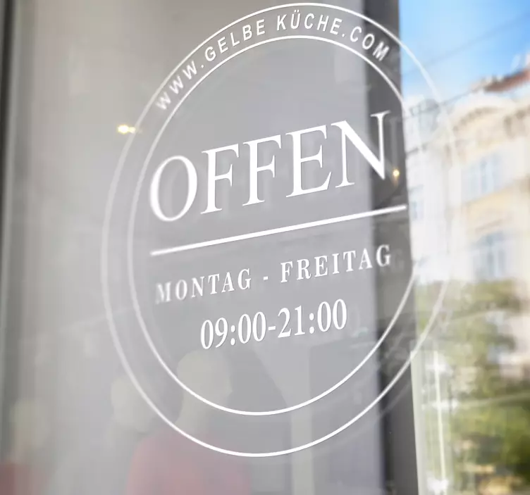 Schaufenster Aufkleber Stunden kreis - TenStickers