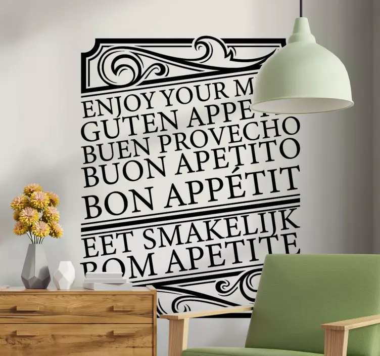 Wandtattoo Text Guten appetit in verschiedenen sprachen - TenStickers