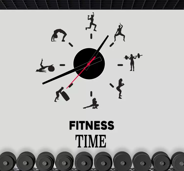 Wandtattoo Uhr Es ist fitnesszeit - TenStickers