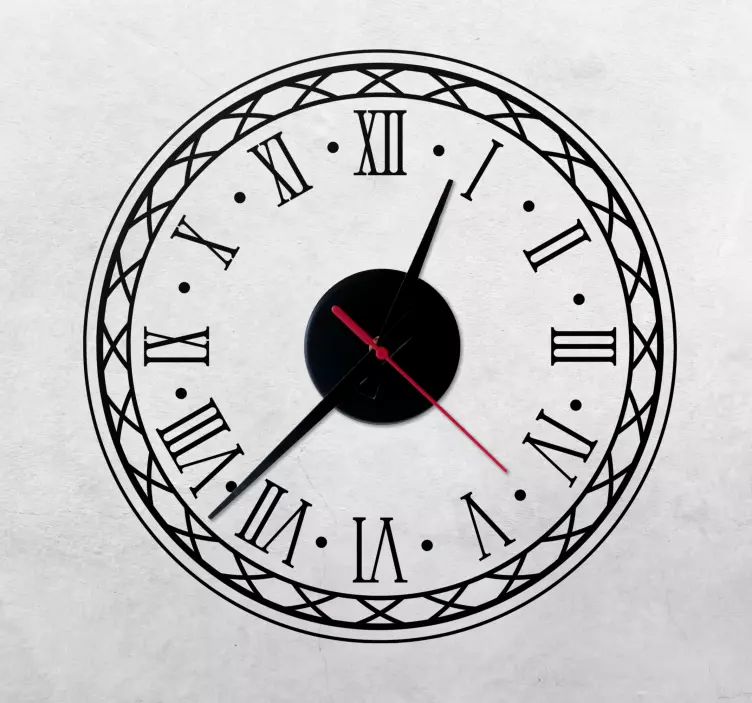 Wandtattoo Uhr Retro-stil mit römischen ziffern - TenStickers