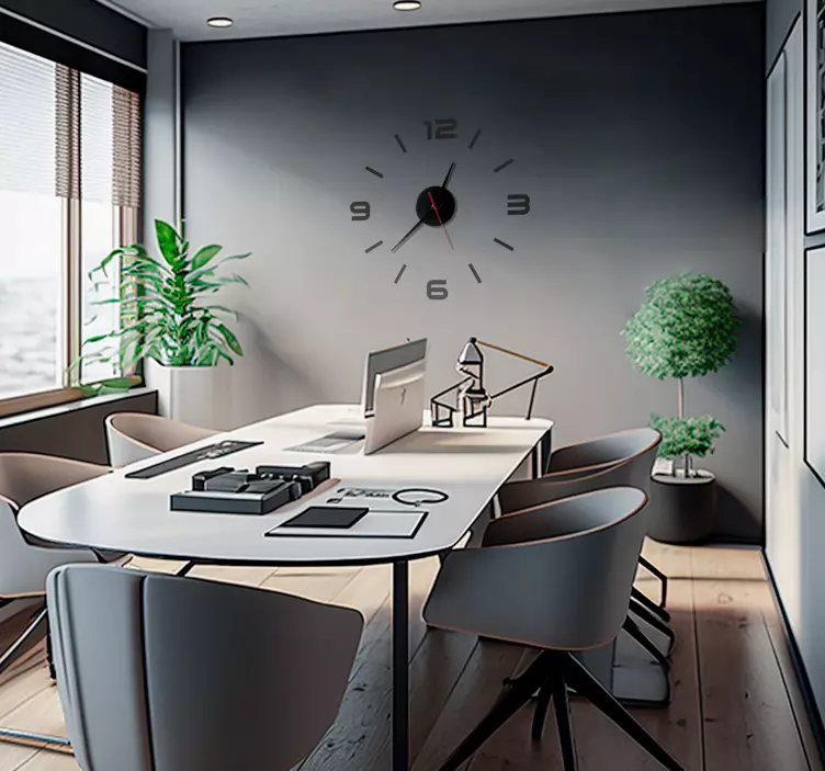 Wandtattoo Uhr streifen und Zahlen - TenStickers