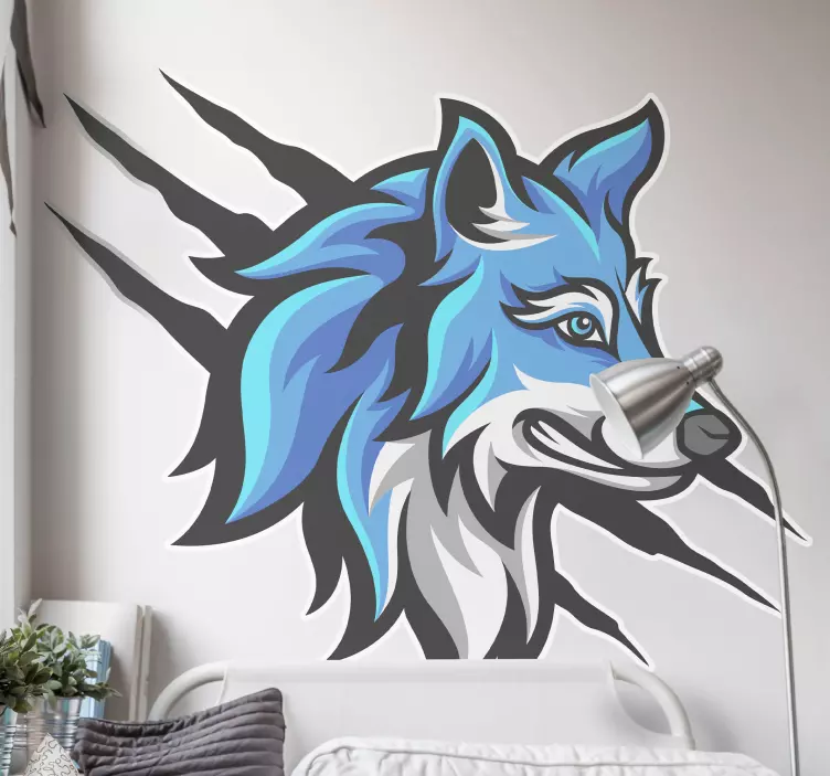 Wandtattoo Wildes Tier Wolf cartoon wütend wolf - TenStickers