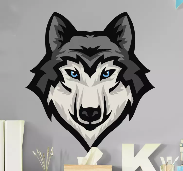 Wandtattoo Wildes Tier Wolfskopf - TenStickers