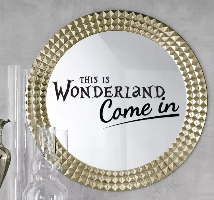 Spiegel Aufkleber This is Wonderland - TenStickers