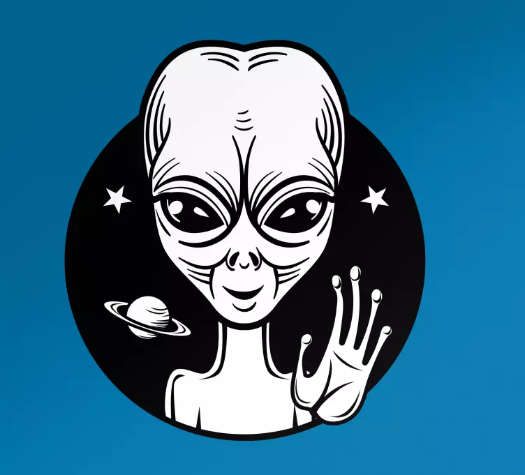 Autoaufkleber alien charakter begrüßung - TenStickers