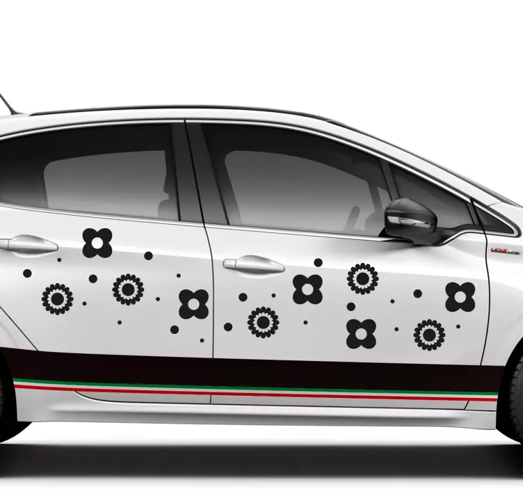 Autoaufkleber Blumenmuster - TenStickers