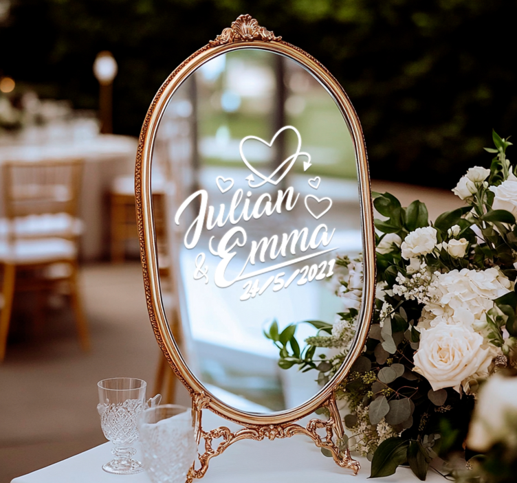 Autoaufkleber Hochzeit Namen - TenStickers