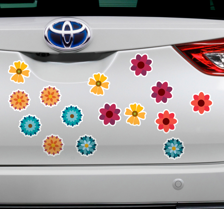 Autoaufkleber lebendiges florales element - TenStickers