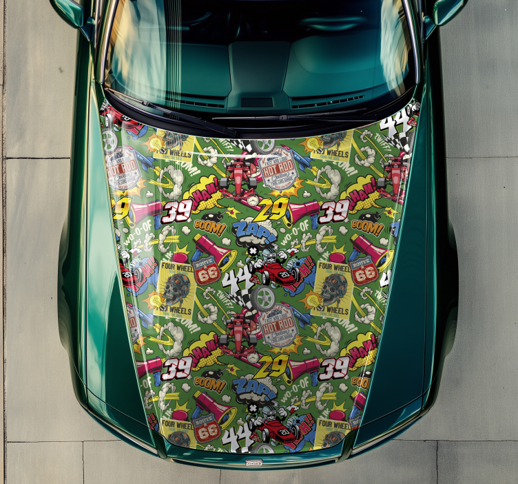 Autoaufkleber mehrfarbig für haube - TenStickers