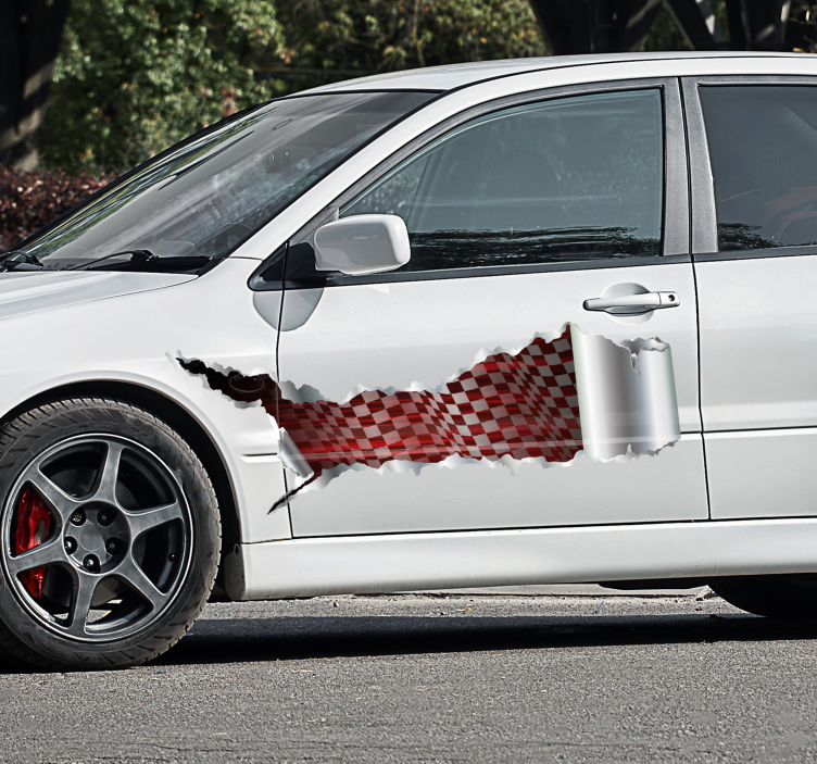 Autoaufkleber zerrissenes blechrennen - TenStickers