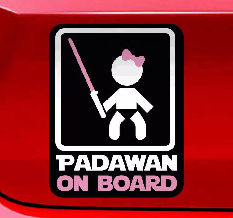Baby on Board Aufkleber weiblicher Padawan on Board - TenStickers