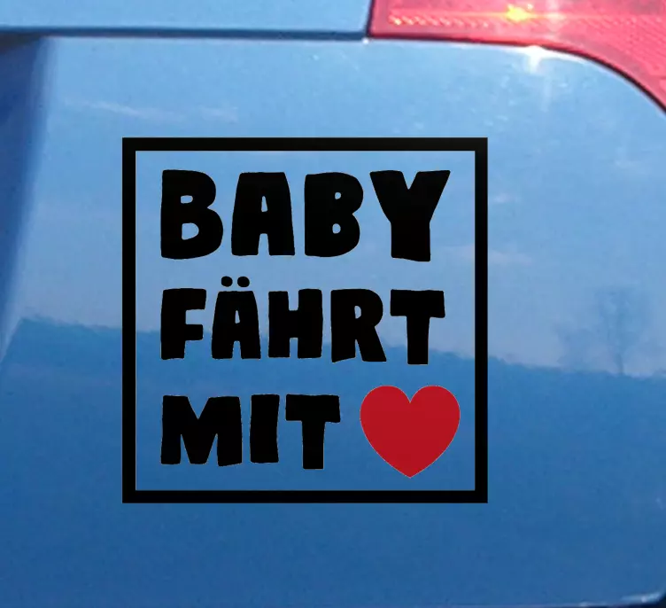Baby on Board Aufkleber Reise mit uns mit herz - TenStickers