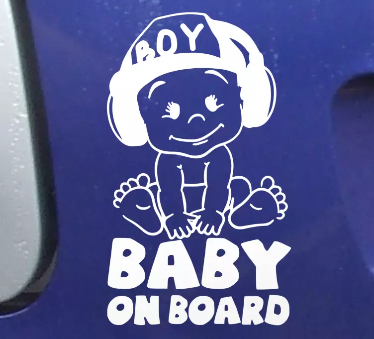 Baby on Board Aufkleber Süß mit mütze - TenStickers