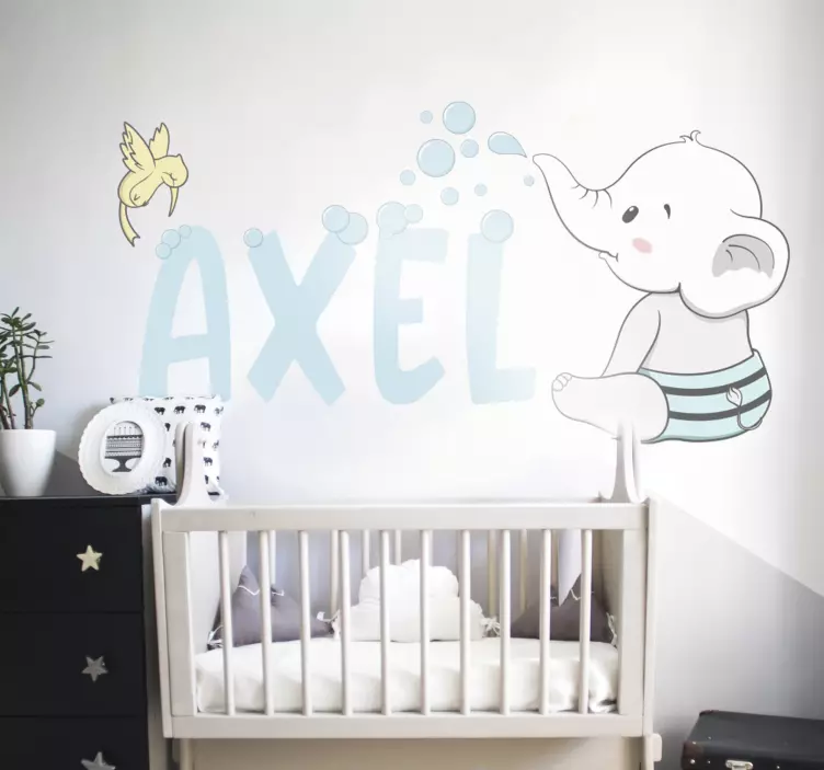 Baby elefant illustration aufkleber - TenStickers