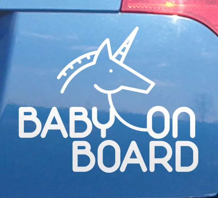 Baby on board aufkleber einhorn baby schild - TenStickers