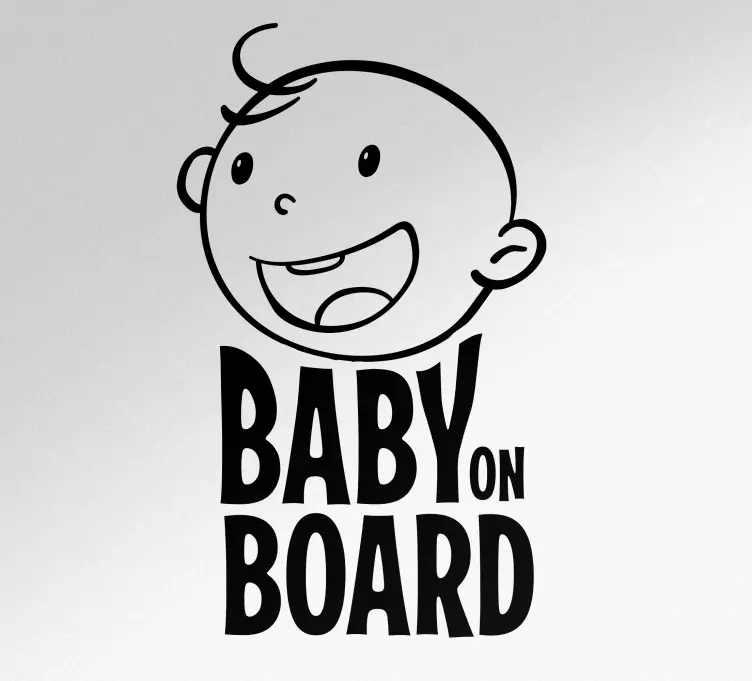Baby on board aufkleber fröhliches babygesicht - TenStickers