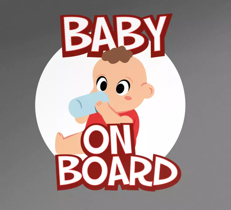 Baby on board aufkleber lustiges babytrinken - TenStickers