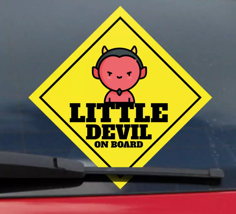 Baby on board aufkleber mit teufelchen symbol - TenStickers