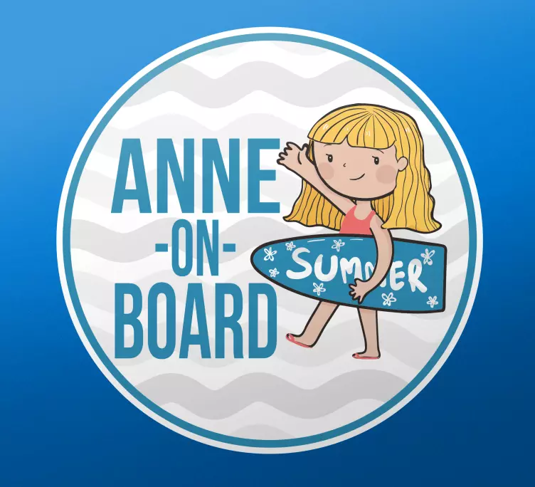 Baby on board aufkleber personalisiertes surf-abenteuer - TenStickers