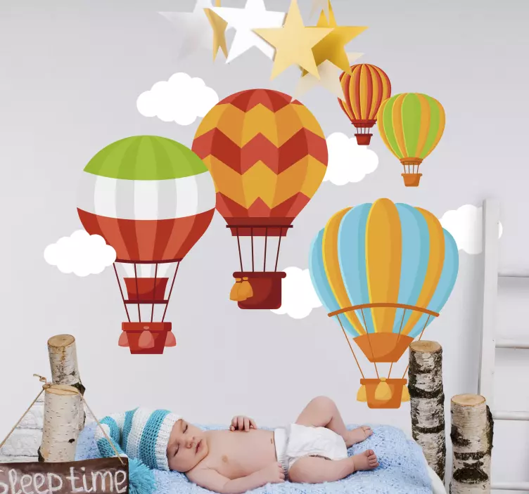 Babyzimmer Heißluftballons Wandtattoo Kinder - TenStickers