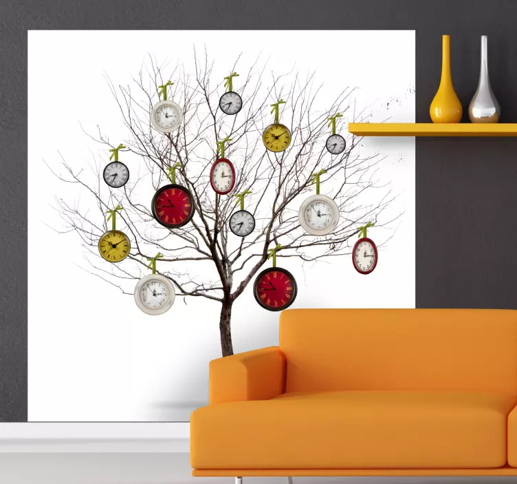 Baum mit Uhren Aufkleber - TenStickers