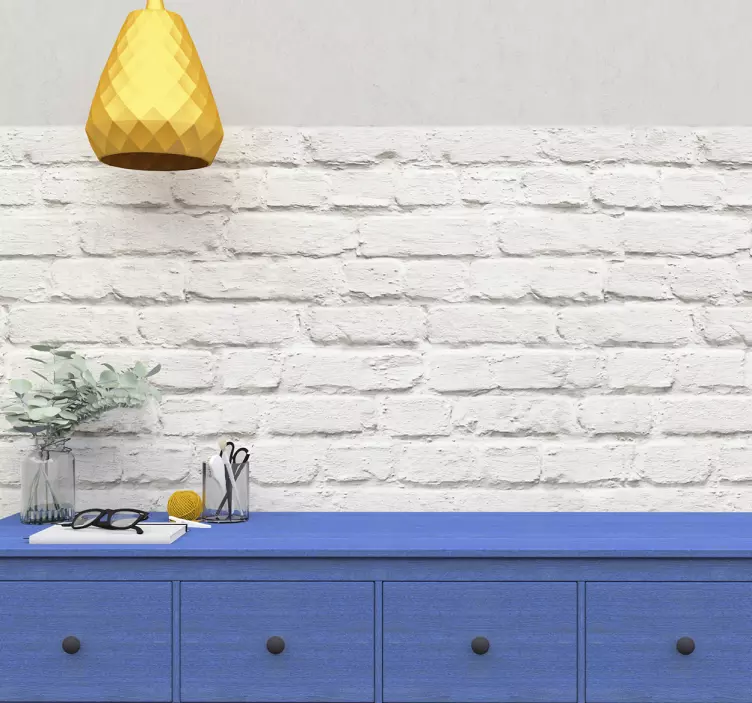 Wandtattoo bedruckt Weißer Backstein - TenStickers