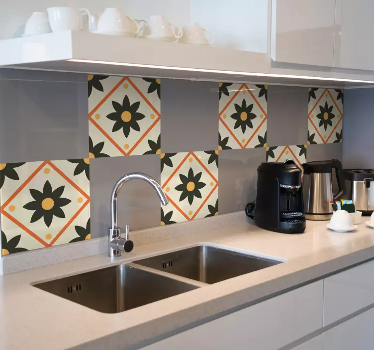 Belgien Blumen Fliesen Aufkleber - TenStickers