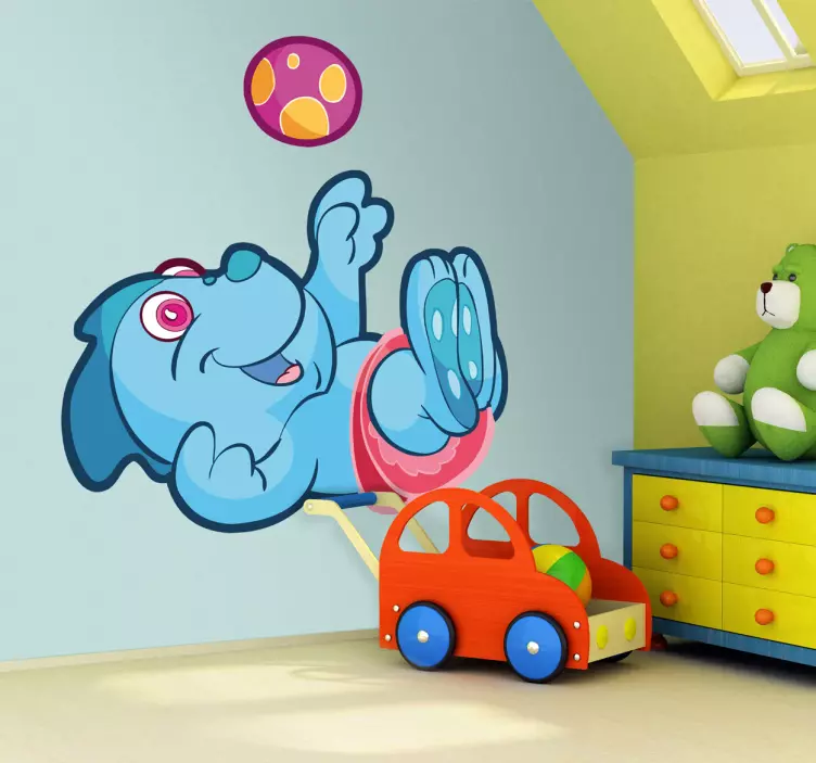 Blauer Baby Dino Sticker - TenStickers