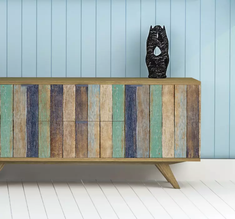 Blauer hölzerner möbelaufkleber - TenStickers