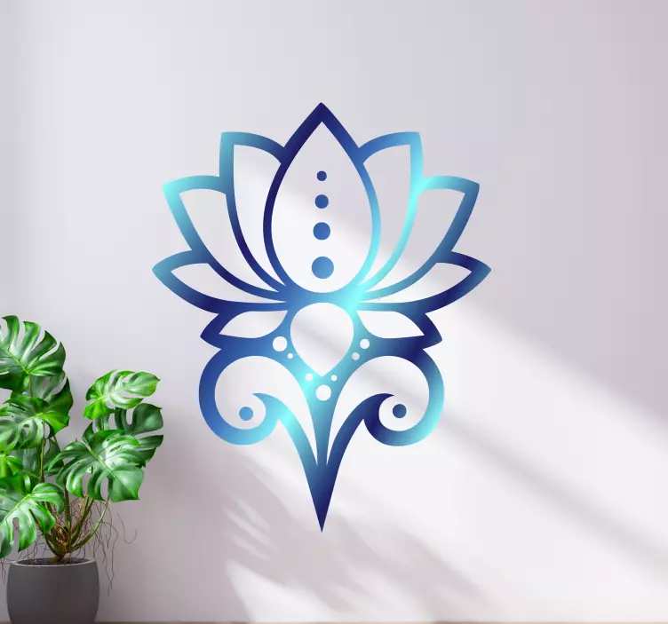 Wandtattoo Blume Blaue lotusblume - TenStickers