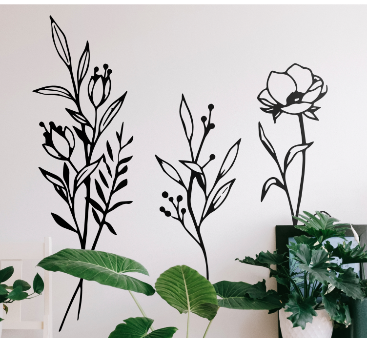 Wandtattoo Blume Minimalistische blumen und Pflanzen - TenStickers