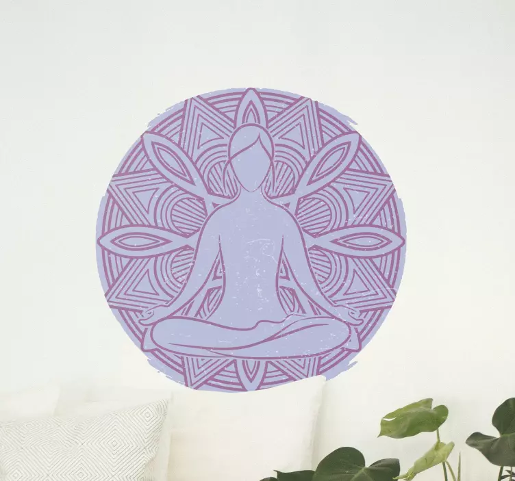 Wandtattoo Blume Yoga lotus - TenStickers