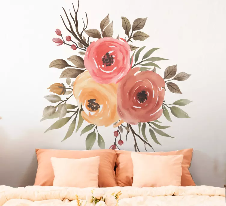 Wandtattoo Blume Zeichnung von getrockneten rosen - TenStickers