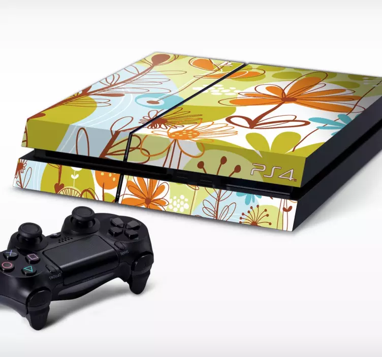 Blumen Aufkleber für die PS4 - TenStickers